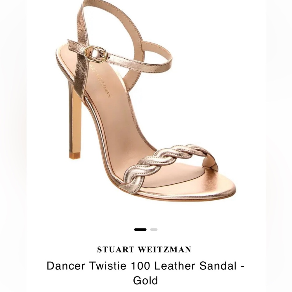 Stuart Weitzman Dancer Twistie 4” Rose Gold Leath… - image 3